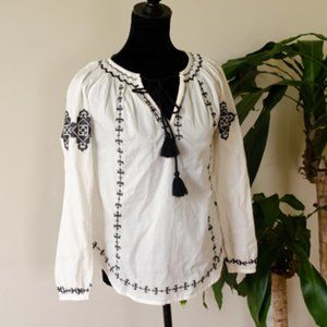 Miss Selfridge Embroidered Tunic with tassels Size 2 NWT